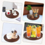 Kleemeiero Plateau de Service Rond en Bois 30CM Assiettes Rondes en Bois Plats de Table Vintage Ronde Rond Assiette à Thé Platea