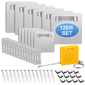 12 Pièces Crochets Autocollants, Supports de Fixations pour Photos et Miroirs, Crochet de Suspension sans Perçage pour Accrocher
