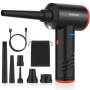 ADDCOLOR Souffleur Air Comprimé, Air Comprimé Duster 3 Vitesses, MAX. 100 000 tr/min, 6000 mAh Batterie Plumeau Air, Dépoussiéra