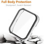 Msiall [2 pièces] Noir Transparent avec Film de Protection d'écran en Verre trempé pour Amazfit bip 5, étui PC de dureté 9H, Par