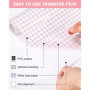 Tixexo Vinyl Papier Transfert pour Vinyle Adhesif,papier transfert avec grille d'alignement rouge,30,5 cm x 1000 cm Feuille de t