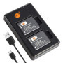 DSTE Lot de 2 chargeurs de Batterie VW-VBX090 (1400 mAh/3,7 V) compatibles avec Panasonic HX-WA03, HX-WA2, HX-WA2GKHX-WA20, HX-W