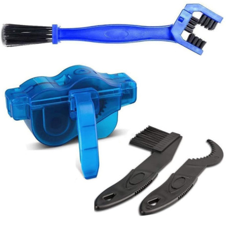 nettoyeur chaine velo,Nettoyeur de Chaîne De Vélo,nettoyant chaine moto,4 pcs Nettoyage Chaîne Vélo Outils d'Entretien Nettoyeur