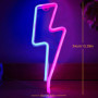 Nizirioo Flash Néon LED pour Décoration Murale : Lightning Bolt avec Lumière Rose et Bleue - Panneau Néon pour Chambre, Bars, Fê