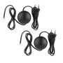 GERUI Lot de 2 interrupteurs à pied pour lampe avec bouton poussoir auto-bloquant, pour petits appareils ou lampes, noir, câble 