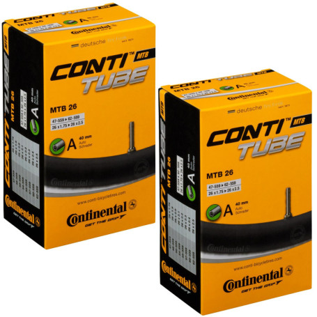 Continental MTB Tube 66 cm Chambre à air Unisexe, Noir, [47-559->62-559] Lot de 2