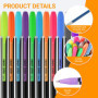 Set de 48 stylos gel – 12 métalliques, 12 stylo gel pailleté, 12 néon, 12 aquarelle – Pour dessin, écriture et livres de coloria