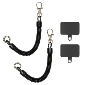 CVDYWDJIE 2 Cordons À Ressort pour Téléphone Portable Et 2 Coussinets Arrière, Corde Anti-Perte pour Téléphone Portable, Cordon 
