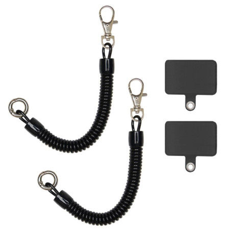 CVDYWDJIE 2 Cordons À Ressort pour Téléphone Portable Et 2 Coussinets Arrière, Corde Anti-Perte pour Téléphone Portable, Cordon 