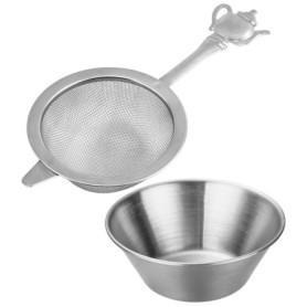 1 Passoire Et 1 Petit Bol En Acier Inoxydable, Filtre À Thé, Service À Thé Créatif, Accessoires Pour La Préparation Du Thé, Outi