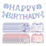 YSJCHEBS Cartes D'Invitation Sirène 40 Pièces Et 1 Drapeau De Train, Fournitures De Fête pour Filles, Décorations D'Éléments Océ