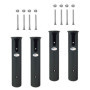 OXFUZZ 4X Pêche Porte-Cannes de Bateau 4 Tubes avec 8 pièces Vis de Montage pour Pêche Bateaux Marine Kayak - Noire