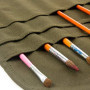 iwobi Sac a Crayon de Toile pour Aquarelles,Peinture à L’huile Pinceaux, Brosses, Rouleaux (Crayons non Inclus)