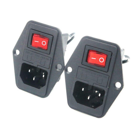 DollaTek 2 pièces imprimante 3D accessoires de bricolage interrupteur d'alimentation en forme de bateau 2/3 pied avec prise fusi