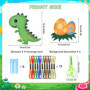 Kit Couture Enfant, 14 Pièces Kit de Bricolage en Feutre de Dinosaure, Kit de Loisirs Créatifs, Materiel Bricolage Activites Man