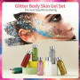 9 Bottle Paillettes Visage,Body Glitter Gel, paillettes longue tenue pour les ongles, le visage, les cheveux, le maquillage, con