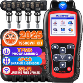 Autel MaxiTPMS TS508WF KIT, 2025 TS508WF avec 4 MX-Capteurs 2-en-1 en Métal [Valeur 120€], Outil Réapprentissage TPMS Upgrand TS