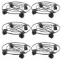 JEUIHAU Lot de 6 paniers de fleurs en métal de 27 cm avec roue de frein pivotante, porte plante a roulettes, support rond robust