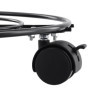 JEUIHAU Lot de 6 paniers de fleurs en métal de 27 cm avec roue de frein pivotante, porte plante a roulettes, support rond robust