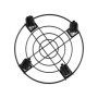 JEUIHAU Lot de 6 paniers de fleurs en métal de 27 cm avec roue de frein pivotante, porte plante a roulettes, support rond robust