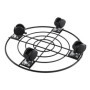 JEUIHAU Lot de 6 paniers de fleurs en métal de 27 cm avec roue de frein pivotante, porte plante a roulettes, support rond robust