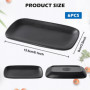 PORFOYO Assiettes Plates, Lot de 6 Plateau de Service Empilable, Assiettes À Dessert, Assiette Rectangulaire pour Fêtes, Évèneme