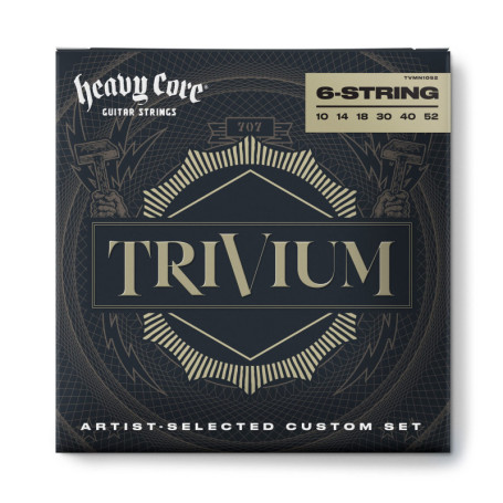 Jim Dunlop TVMN1052 Cordes pour guitare électrique Trivium nickel 10-52 6 cordes, Natural