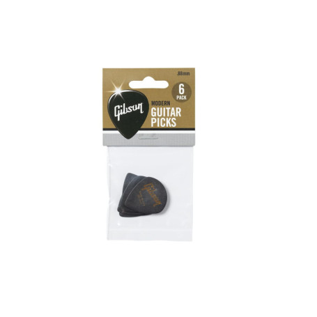 GIBSON ACCESSORIES Médiators Modern Picks - Pack de 6, 0,88mm, Noir (APRM6-88)