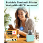 Phomemo M02 Pro Mini Imprimante Portable, 300 DPI Mini Imprimante Thermique Imprimante Etiquette Autocollante avec 3 Rouleaux de