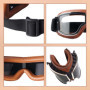 ZHYAUN Lunettes de moto,Lentilles de protection moto,Lunettes de moto rétro,Lunettes de cyclisme rétro,Lunettes de moto en cuir,