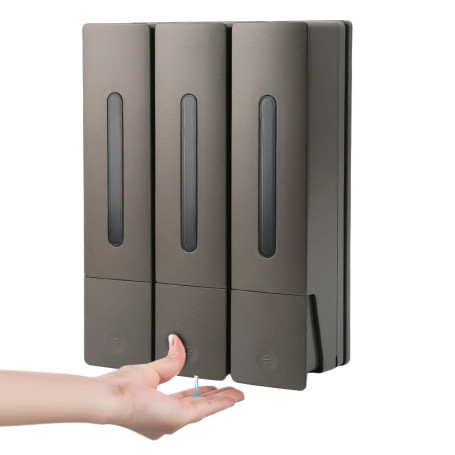 Lot de 3 Distributeurs de Savon Mural pour Douche, sans Perçage,Distribution Uniforme de Liquide, pour Salle de Bain Gel Douche,