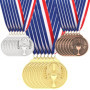 ELEPRUC 18 Pièces Médaille d'or avec Rubans de Cou, 5cm Médaille de Récompense, Médailles Enfants, Medailles Olympiades, Médaill