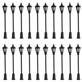 WANGCL Lot de 20 mini lampadaires LED en plastique à l'échelle 1/100 pour bacs à sable, miniatures, jardins, villes