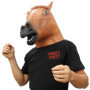 CreepyParty Costume d'halloween Fête Masque de Latex Tête Animale Cheval(Marron)
