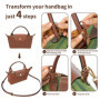 Bandoulière en Cuir pour Longchamp Mini Sacs, Remplacement en Cuir Véritable sans Perforation pour Le Mini Bag, Petit Sac a Main