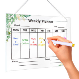 Planificateur Semainer Effaçable, Tableau Weekly Planner, Planning Semainer Mural, Planification Hebdomadaire Board pour Bureau 