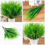 BuxiuGK 4 Pcs Arbustes en Plastique Artificiels 37cm Verts Plantes Artificielles Faux Herbe de Blé Plantes pour Le Jardin Extéri