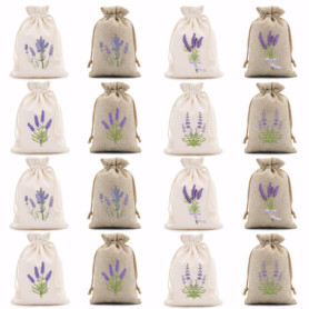 Ziyonix 16 Pièces Sachet Lavande Vide Sachets de Lavande avec Cordon de Serrage Petit Sac en Tissu Lavande Brodé Sachets en Toil