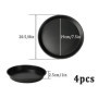 Kellegour 4 Pièces Plaque à Pizza Ronde,Plat à Tarte pour Four Anti-Adhésif,Antiadhésif Plat à Pizza en Acier Inoxydable,Moule à