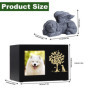 Urne funéraire pour chien - Urne funéraire en bois avec cadre photo - Boîte à souvenirs avec doublure en flanelle noire - Cadeau