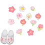 Charmes de Chaussure,12 PCS Mignons Décorations de Chaussures Fleurs avec Boutons Colorés Breloques de Chaussures Mode Fleurs Ch