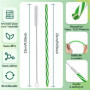 Paille Reutilisable - 60 Pailles Réutilisables en Plastique et 1 Brosse de Nettoyage - Paille Plastique pour Gourde et Enfants -
