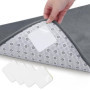 Gicctyble 4 Pièces Patins Antidérapants pour Tapis, Fixation Forte avec Technologie sous Vide – Réutilisables, Ultra-Fins et Inv