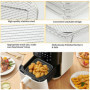 13 Pièces, grille air fryer, grille pour air fryer, Ensemble d'accessoires carrés 20 cm, avec pince en silicone anti-brûlure, gr