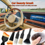 Pinceau Detailing Auto, 9 PCS Kit Nettoyage Voiture, Pinceau Nettoyage Voiture pour La Voiture Moto Cuir, Tableau de Bord, Intér