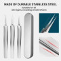 3 Pièces Pince Point Noir,Tire Comedon a Epiler Professionnelle,Points Noirs Lot de Precision Pinces Enleveur Nez Noir Pointe Ou