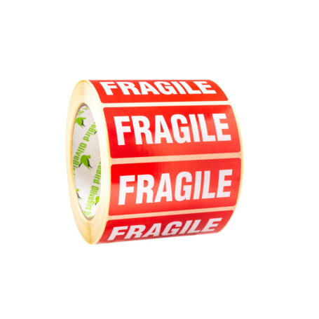 OliveBird 1000 x Fragile Autocollants 90 x 35 mm Rouleau Avec Texte Sur étiquette Fragile
