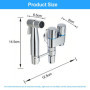 Douchette WC Bidet Toilette – Kit Douchette WC Haute Pression avec Robinet 2 Sorties et Tuyau 1,5M, Économie d’eau, Pommeau Ergo