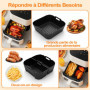 Cofvetia 3 Pièces Moule Silicone Air Fryer, Accessoires de Friteuse à Air Chaud pour Cosori 4.7L - 6.5L, Panier Moule Airfryer R