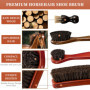 lompyeu Brosses à Chaussures,Brosse CRIN Cheval,Kit Nettoyage Chaussure,4 Brosses Applicatrices de Cirage,1 Gant de Nettoyage en